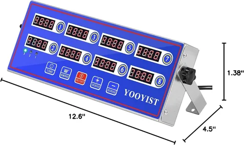 Vista 7 de Temporizadores de cocina para cocinar, temporizador de cocina comercial de 8 canales, suministros de cocina de restaurante, tecnología LED de acero