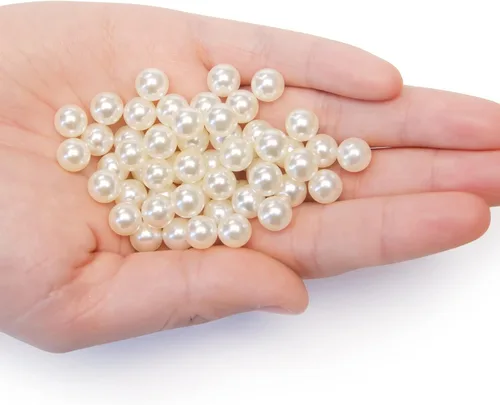 Vista 3 de 900 perlas sueltas marfil de 0.315 a 0.315 pulgadas, perlas redondas sin agujero para manualidades, bodas, fiestas de cumpleaños, decoración