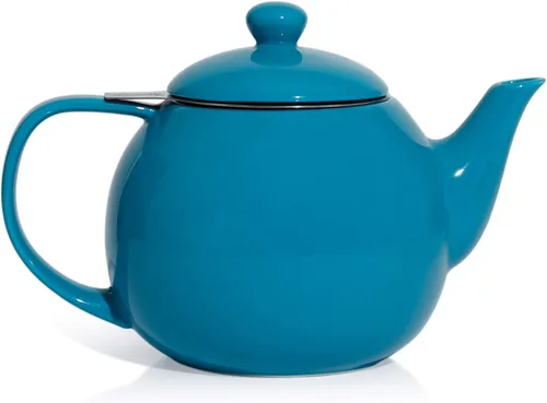 Vista 12 de Sweese Tetera de porcelana de 27 onzas con infusor para té de hojas sueltas, gris azulado