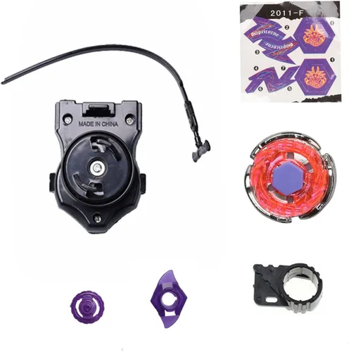 Vista 7 de Metal Fusion Spinning Top Battling Toy BB50 Storm Capricornio M145Q con lanzador Destripador giro derecho negro LL2 Light Ripcord Toy Set (BB-50)