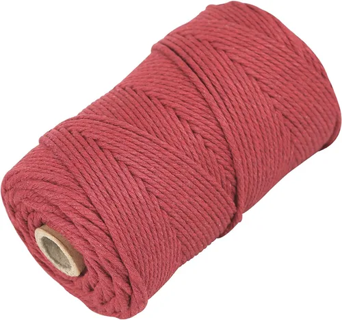 Vista 26 de Cordón de algodón para macramé, hilo torcido de 4 capas, cuerda de algodón natural, suministros perfectos de macramé, para hacer soportes colgantes