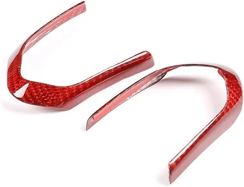 Vista 3 de YIWANG Rojo de fibra de carbono real coche volante botón marco ajuste para BMW F20 F22 F21 F30 F32 F33 F36 F06 F12 F13 X5 F15 X6 F16 M-Sport Auto
