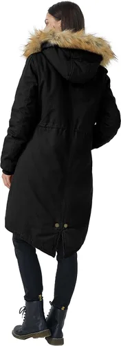 Vista 7 de WenVen Chaqueta larga de invierno con capucha y forro de sherpa para mujer, Beige