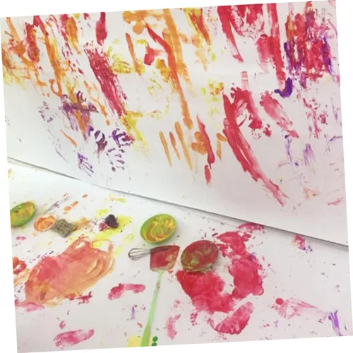 Vista 2 de EXCEART 2 unidades de papel de dibujo blanco de acuarela para niños y niñas, actividades artísticas recicladas, ph neutro, dibujo en blanco