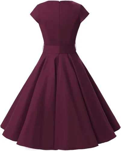 Vista 2 de Dressystar Vestido de cóctel vintage para mujer de los años 50, estilo rockabilly, vestidos retro para baile de graduación