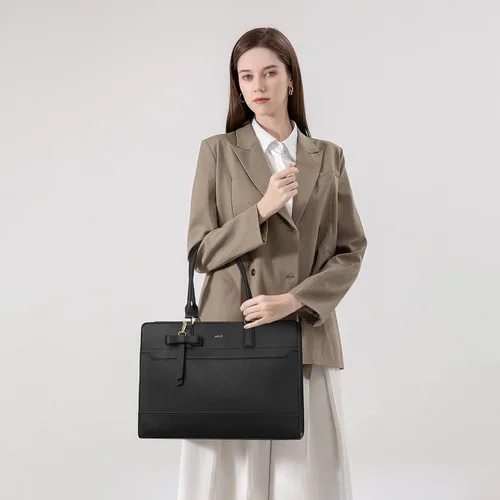 Vista 2 de Keyli 3 unids bolsa para laptop para mujer, 15.6 pulgadas, cuero trabajo, trabajo, oficina, oficina, maletín de hombro
