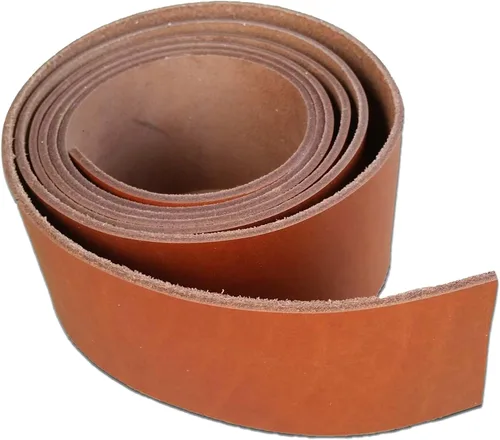 Vista 4 de Tira de cuero de 1/2 pulgada Russet 8-9 oz. (0.126-0.142 in) - Correas de cuero Latigo de hasta 96 pulgadas de largo, fabricadas en Estados Unidos