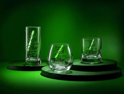 Vista 6 de JoyJolt Star Wars Luke Skywalker - Vaso alto con sable de luz, 14.2 onzas, juego de 2