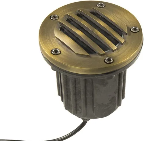 Vista 11 de Luz de pozo de latón de 12 V (parte superior abierta) con bombilla LED MR16 blanca cálida de 5 W 2700 K para iluminación de paisaje de bajo voltaje