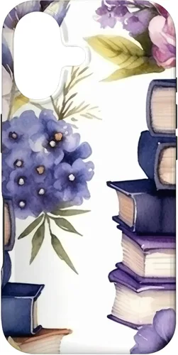 Vista 32 de Book Lover Purple Flower Case for iPhone 16