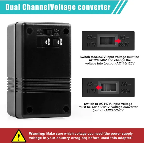 Vista 4 de Convertidor de voltaje de 110V a 220V elevador y reductor de potencia conversión bidireccional transformador convertidor de voltaje para viajes, RV