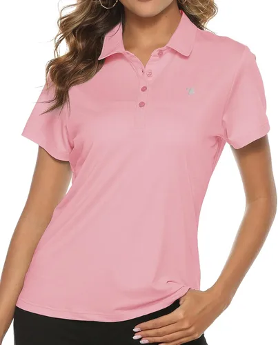 Vista 22 de TBMPOY Camisetas polo de golf de manga corta para mujer, ligeras, con absorción de humedad, con cuello, T-shirt de secado rápido de 4 botones
