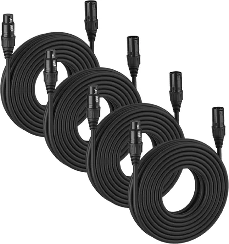 Vista 9 de MFL. Cable DMX flexible de 6.6 pies, señal de 3 pines, XLR macho a hembra, cable para iluminación de escenario, luces de DJ, impedancia de 110