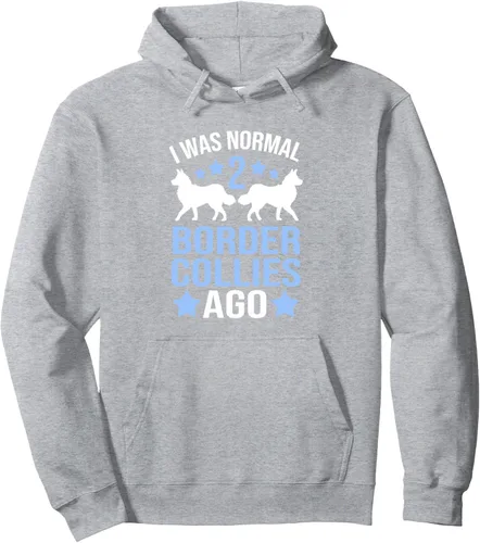 Vista 3 de I Was Normal 2 Dogs Ago Funny Border Collie Pullover Hoodie