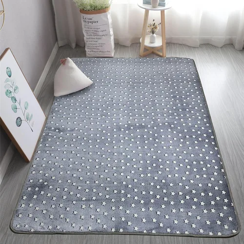 Vista 8 de Alfombra luminosa que brilla en la oscuridad para dormitorio, sala de estar, única, suave, lavable, moderna, alfombra de interior para dormitorio