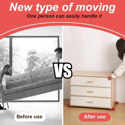 Vista 4 de Juego de herramientas de elevación de muebles, herramienta elevadora de muebles con palanca de herramienta de elevación de altura ajustable y 4