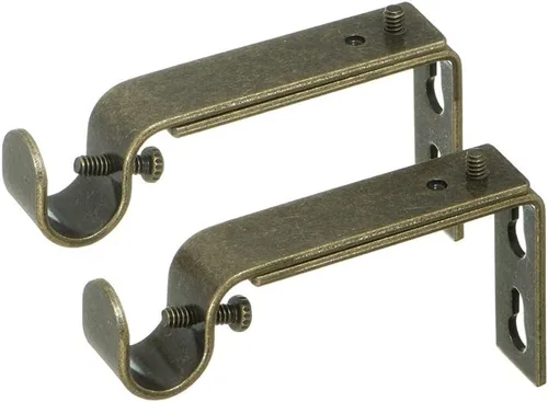 Vista 48 de Ivilon Soportes ajustables para barras de cortina - para barras de 1 o 1 1/8 pulgadas. Juego de 2 - Negro antiguo