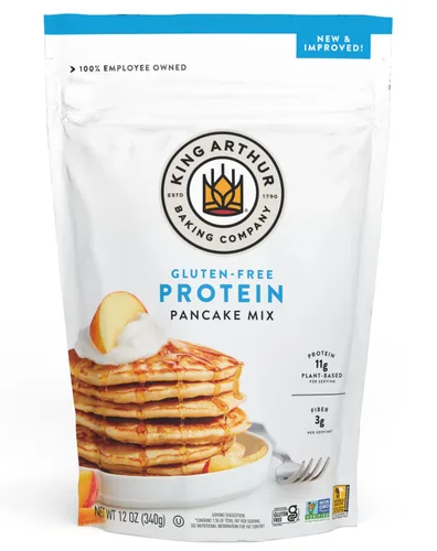 Vista 8 de King Arthur - Mezcla de panqueques de proteína sin gluten, sin modificación genética, sin azúcar añadido y sin lácteos, 12 onzas