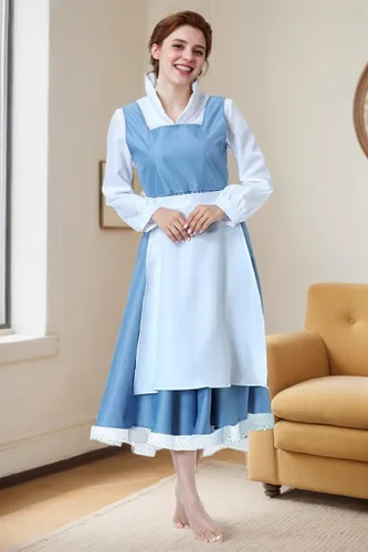 Vista 4 de Vestido de sirvienta con delantal para mujer, disfraz de cosplay de Halloween