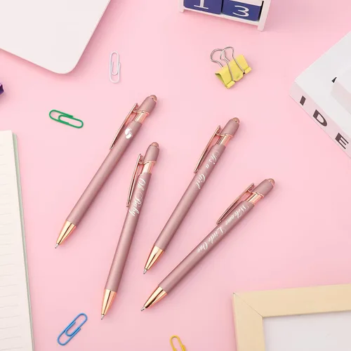 Vista 2 de Jspupifip 50 bolígrafos para baby shower con punta de lápiz capacitivo Oro rosa
