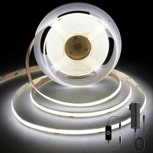Vista 9 de Pandery Tira de LED COB, Tira de Luces LED 1M/3.28ft, Tiras LED Regulables por Toque, CRI90+, Luz COB LED Blanca Cálida 2700K, 960LEDs, Tira