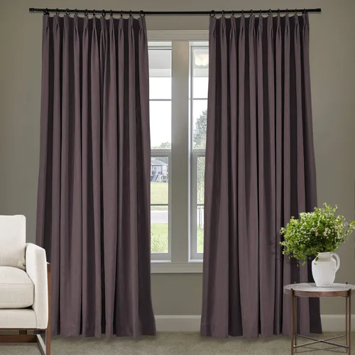 Vista 81 de Frelement Cortinas plisadas de lino de algodón de 100 pulgadas de ancho y 102 pulgadas de largo, cortinas con reducción de ruido para sala