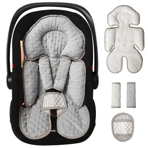 Vista 9 de Inserto reversible para asiento de coche para bebé, almohada de apoyo para cabeza y cuerpo de 2 en 1 para recién nacidos y niños pequeños, cojín