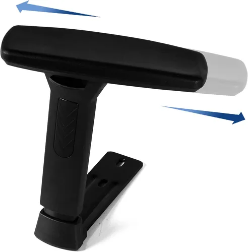 Vista 5 de Frassie Par de reposabrazos de silla ajustable en altura, juego de brazos de silla de jefe de juego, color negro (3D)