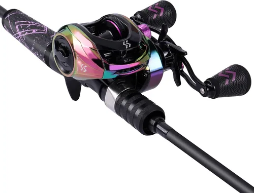 Vista 9 de One Bass Combo de Caña y Carrete de Pesca, Combo de Baitcasting Rápido Medio, Fibra de Carbono de 24 Toneladas, 2 Piezas de Cañas de Pescar