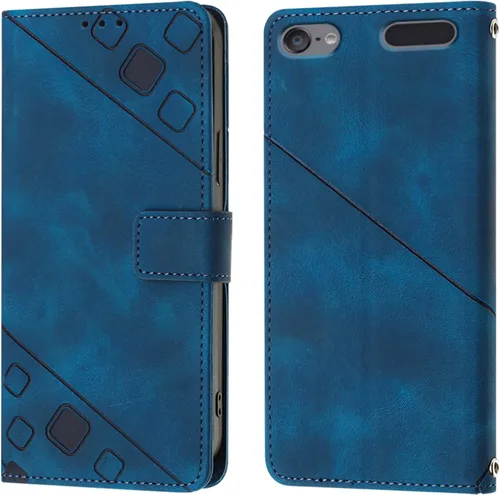 Vista 8 de LEMAXELERS Funda para iPod Touch 5, iPod Touch 7 Wallet Funda para teléfono con [tarjetero de crédito] Textura de sangría PU Flip Funda de cuero
