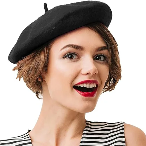 Vista 7 de Kangaroo Sombrero de lana de boina francesa para hombres y mujeres para Beige