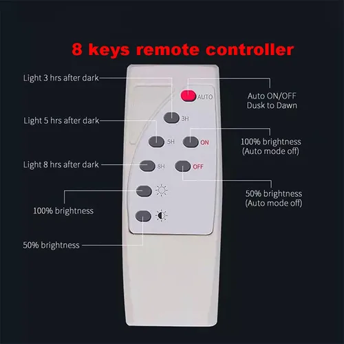 Vista 7 de UT - Luces solares para exteriores, 56 luces LED de seguridad solar con control remoto, sensor automático del atardecer al amanecer IP66