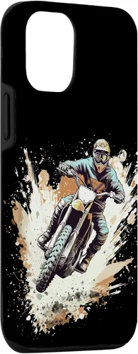 Vista 3 de Carcasa gráfica para iPhone 15 Dirt Bike Rider Motocross Racing Motocicleta