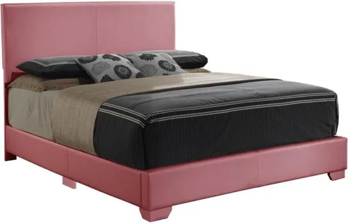 Vista 10 de Glory Furniture Aaron - Cama matrimonial tapizada de piel sintética en color verde manzana