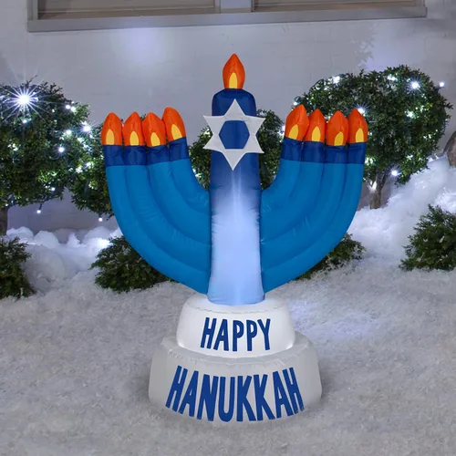 Vista 2 de Gemmy Industrias Hanukkah Menorah Navidad Inflable Plástico