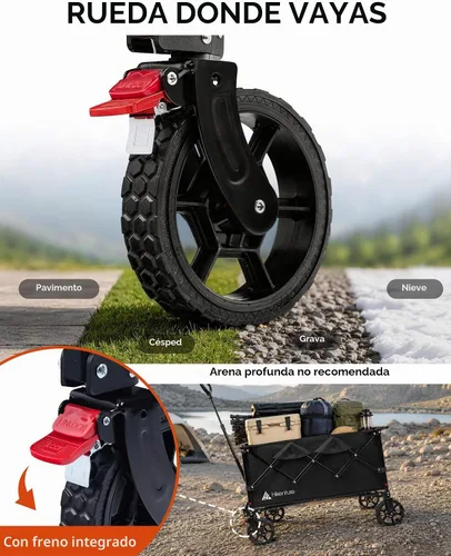 Vista 6 de Hikenture Carros de carros plegables 330LBS, carro plegable resistente