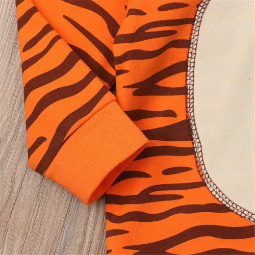 Vista 5 de LXXIASHI Mono unisex de manga larga con capucha para bebés y niñas con diseño de tigre 3D