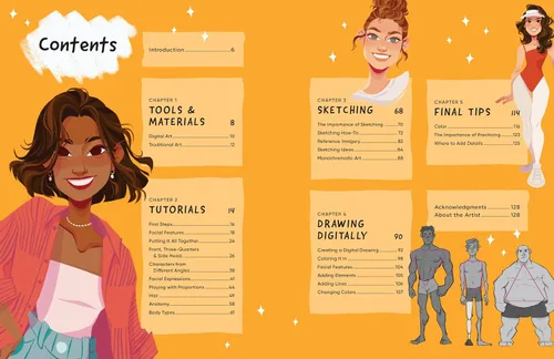 Vista 3 de Dynamic Character Design Draw faces and figures with pencil, markers, digital tools, and more