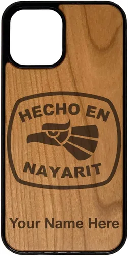 Vista 6 de LaserGram Funda de madera natural compatible con iPhone, Hecho en Nayarit, grabado personalizado incluido (bambú)