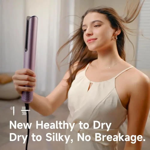 Vista 6 de JELLYFISH Secador de pelo y alisador de aire, alternativa de cepillo secador de pelo para cabello largo, estilizador de soplado sin abrazadera