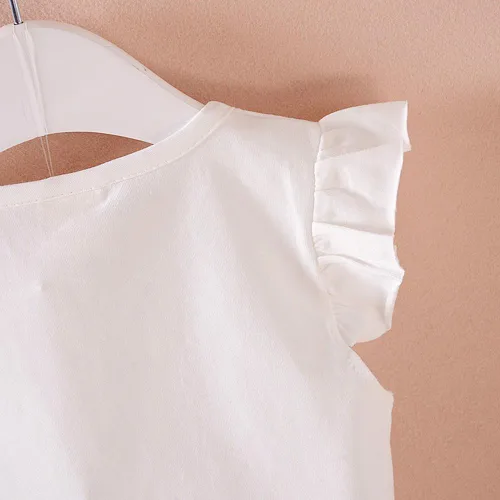 Vista 4 de MH-Lucky Conjunto de ropa para bebé niña de 2 piezas con camiseta + pantalones cortos