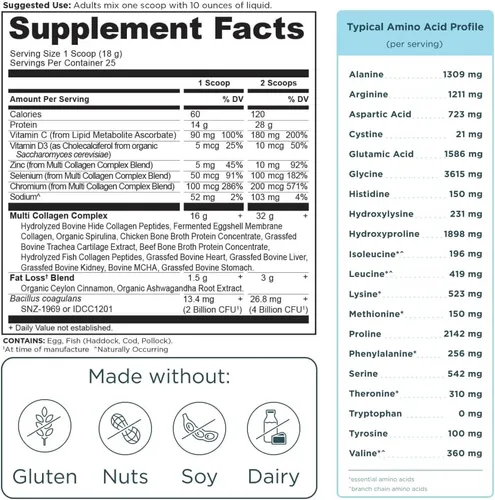 Vista 8 de Ancient Nutrition Multi Collagen Advanced Lean Powder, 25 porciones + cápsulas magras avanzadas de colágeno múltiple, 90
