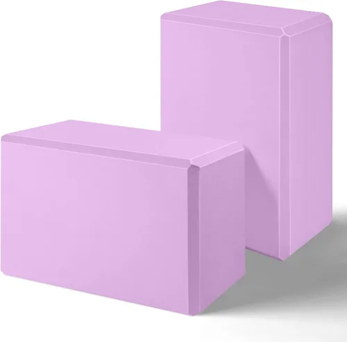 Vista 10 de Bloques de yoga Bloque de espuma de apoyo sin látex con bordes biselados, bloques de ejercicio antideslizantes para pilates, meditación