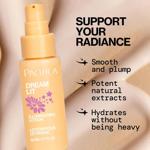 Vista 4 de Pacifica Dreamlit Loción Facial Iluminadora – Hidratante Brillante con Vitamina C y Niacinamida para un Rostro Radiante - Acabado Natural y Luminoso