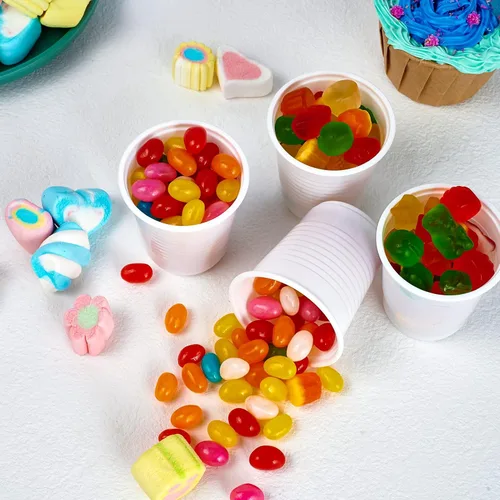 Vista 6 de Lilymicky Paquete de 500 vasos de plástico desechables de 3 onzas, vasos de baño de plástico de 3 onzas, pequeños chupitos de fiesta de gelatina