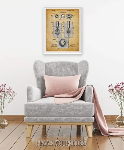 Vista 2 de Golf Ball Patent Print – Great Home and Office Decoration, Classic Man Cave and Country Club Design, Sports Artwork for Golf Coaches, Men, and