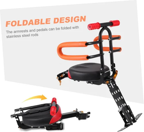 Vista 6 de SUPVOX Silla de bicicleta montada en la parte delantera para niños, fácil instalación, diseño cómodo