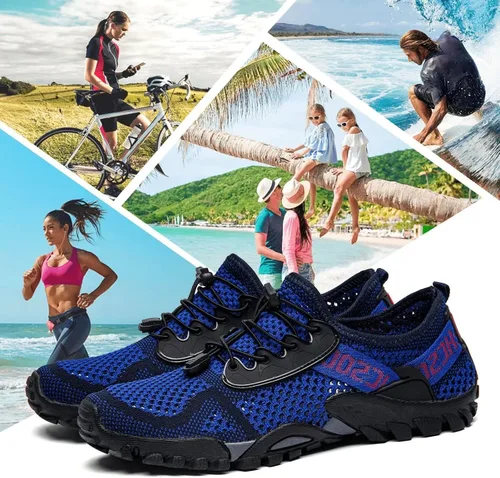 Vista 7 de SOBASO Zapatos de agua para mujeres y hombres, secado rápido, para natación, playa, zapatos acuáticos para deportes acuáticos, buceo, senderismo