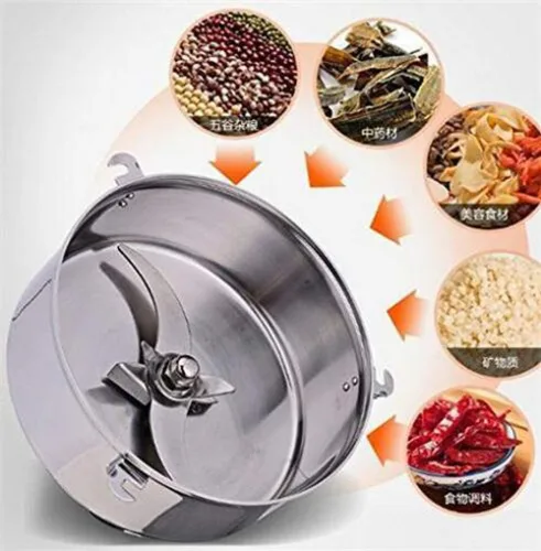 Vista 4 de Molinillo eléctrico de grano de 70.55 oz, máquina de polvo tipo oscilante 3800 W, molinillo de medicina herbaria china para el hogar, pulverizador