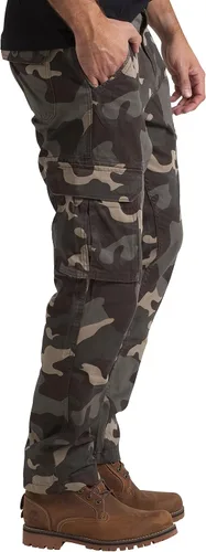 Vista 3 de Pantalones cargo para hombre, ajuste regular, 100% algodón, múltiples bolsillos, para senderismo, seguridad, combate, trabajo, tallas 32 W-44 W